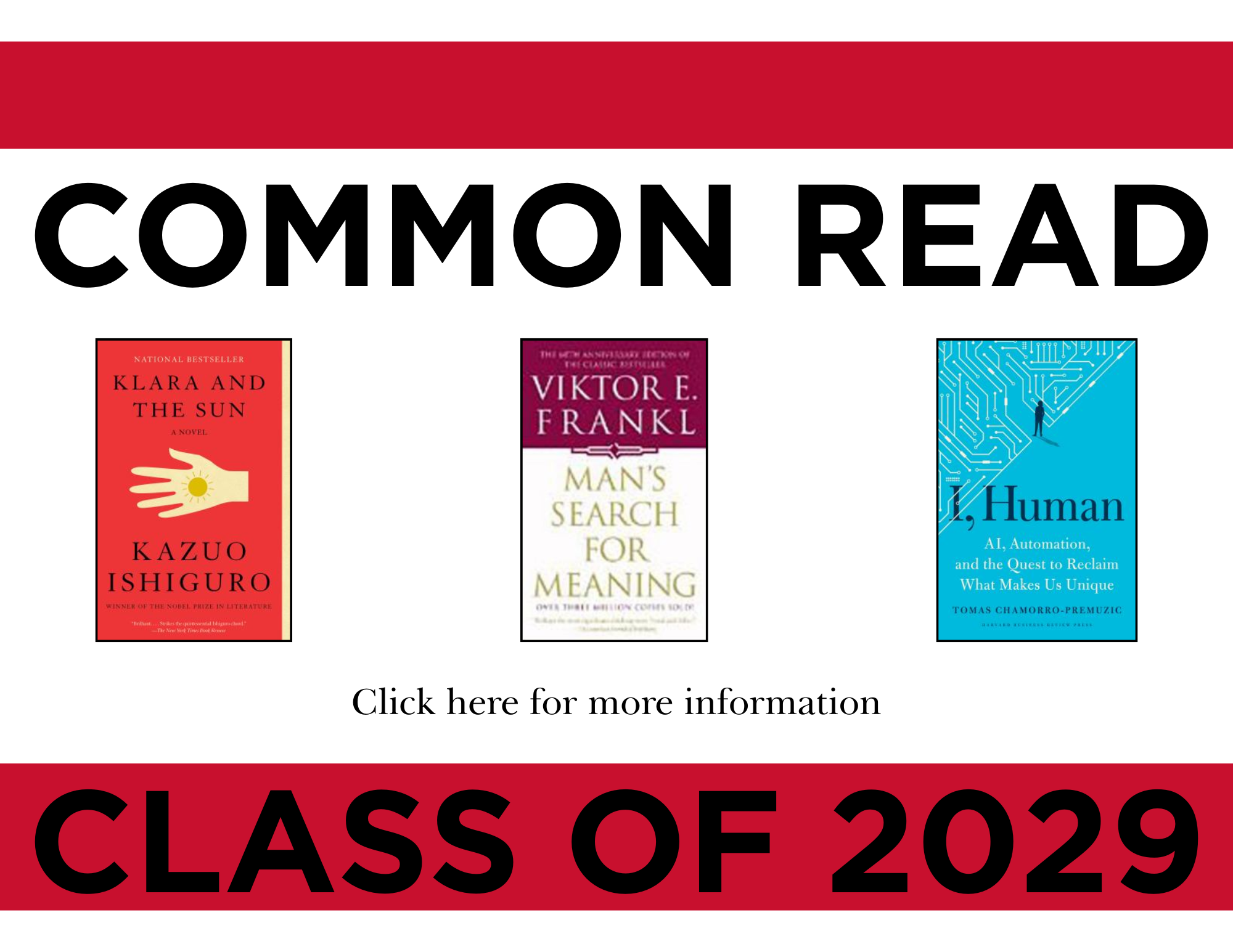 Learn more about the Common Read Books for the Class of 2029
